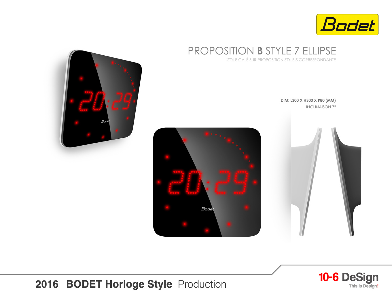 Bodet time & sport - 946231 - Horloge LED Style II 5S, alimentation